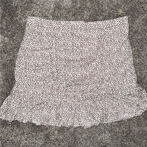 Elegant Black and Light Pink Polka Dot Skirt